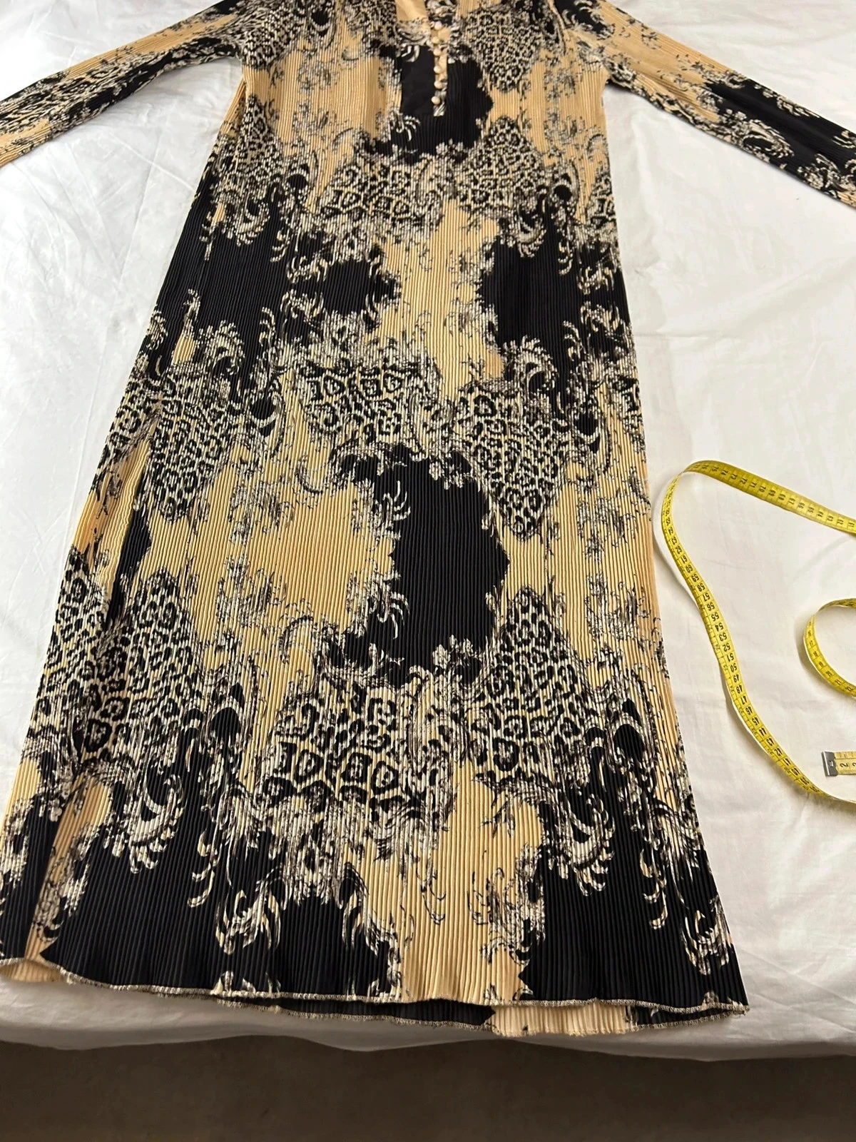 Beige and black vintage patterned maxi dress – photo 4